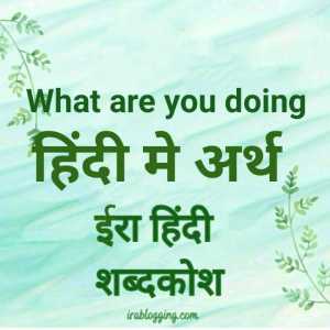 What are you doing meaning in hindi discount